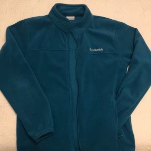 columbia fleece zip up jacket blue sz small